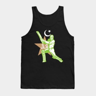 Pakistan Cricket Player Batsman Design Tank Top